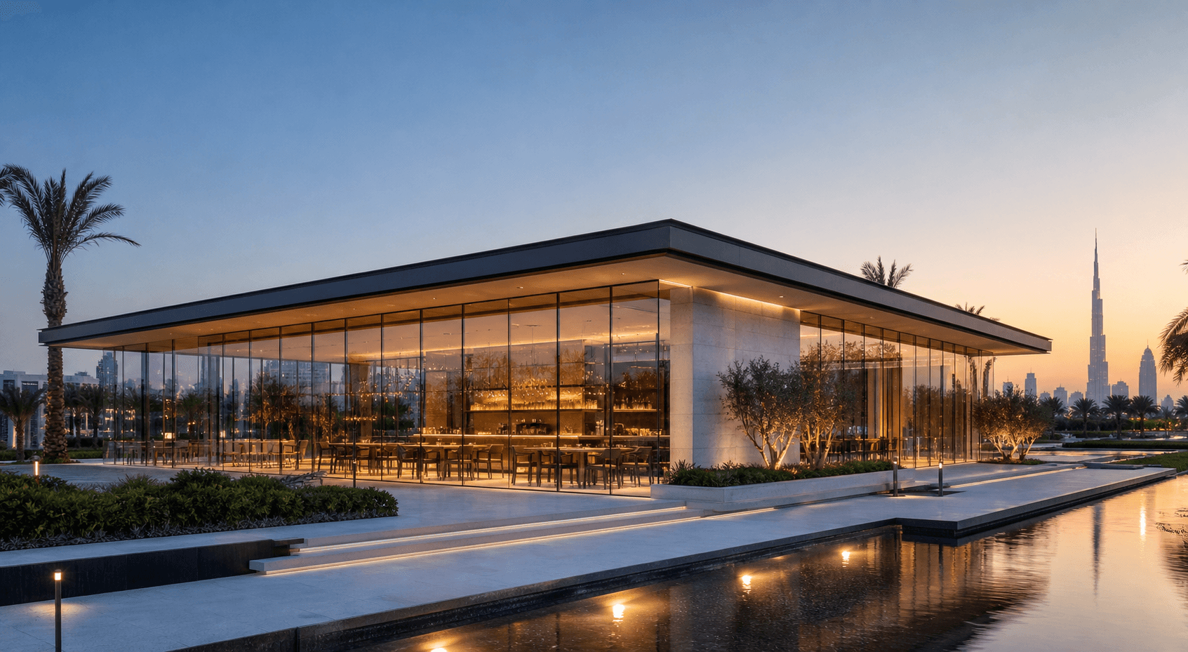 A transparent pavilion